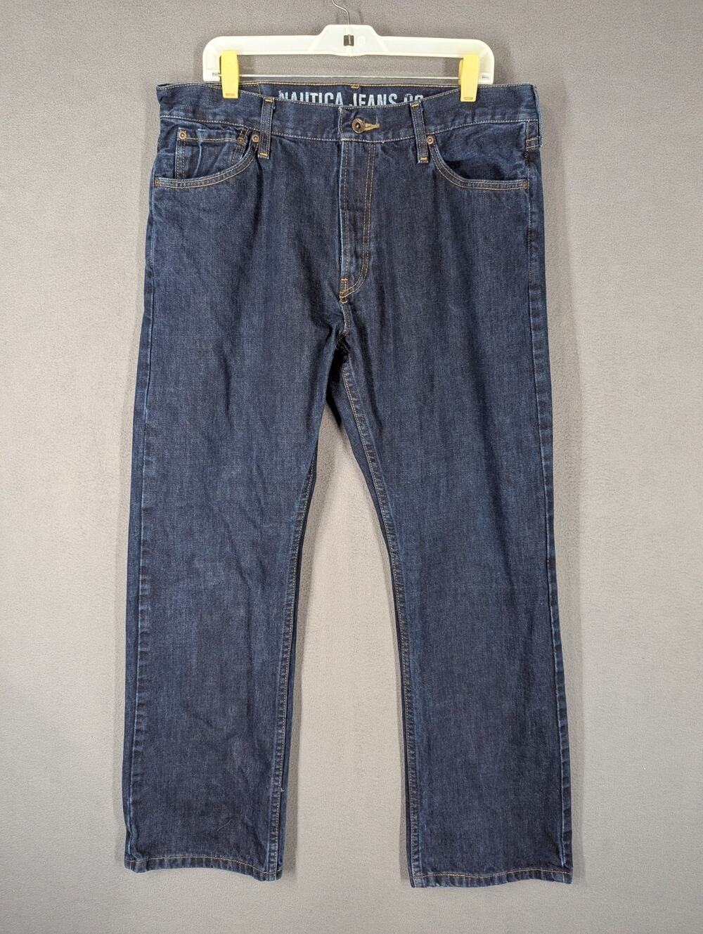 Nautica Men's Jeans 36x30 Blue Denim Relaxed Fit Straight Leg Crafted NJC